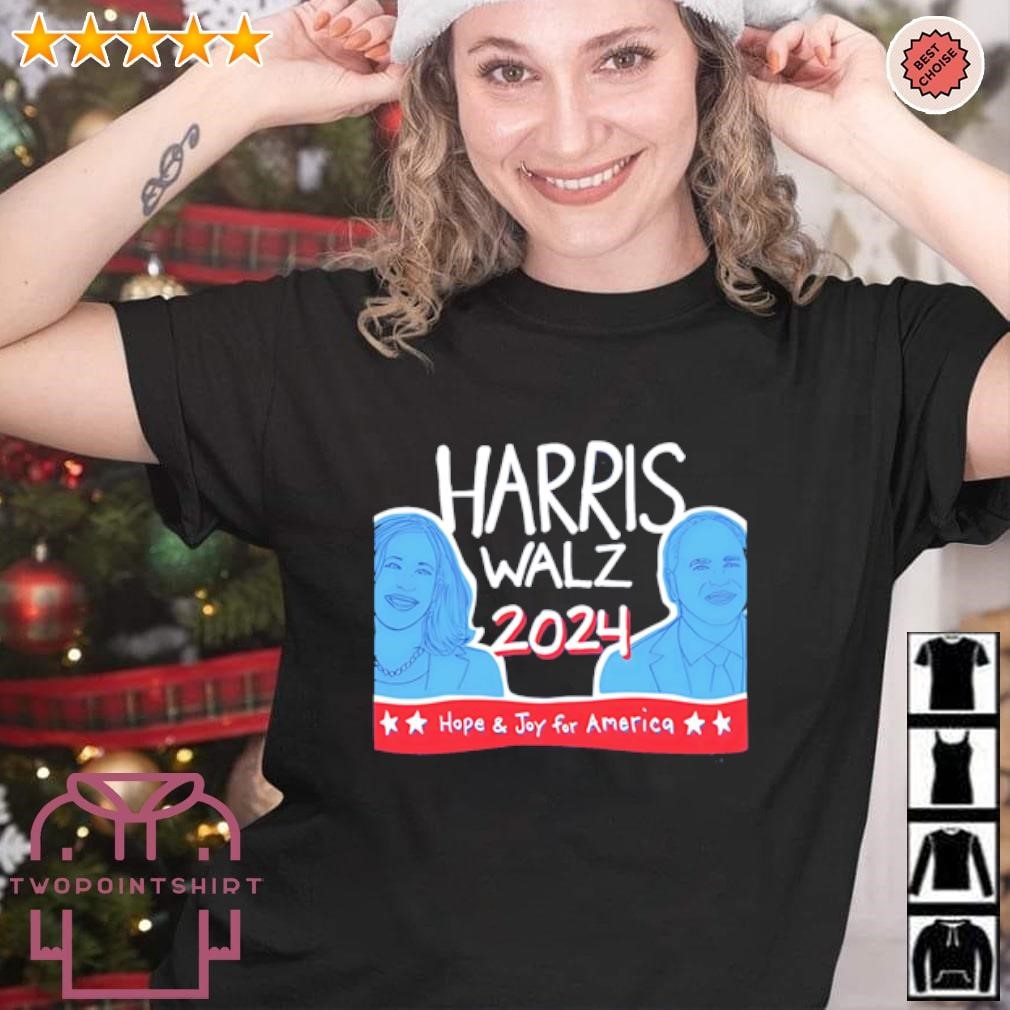 Awesome Harris Walz 2024 hope and joy for America shirt