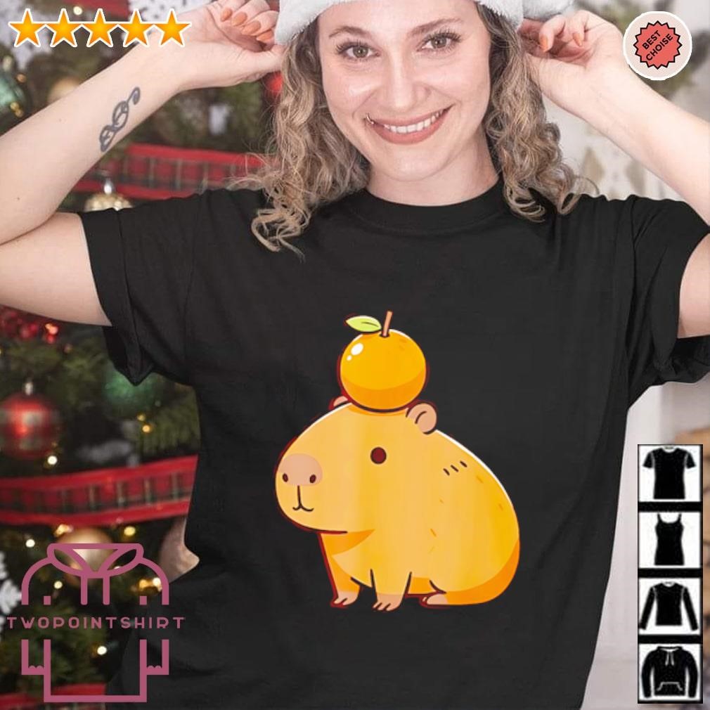 Top Capybara with orange on the head Capybara shirt