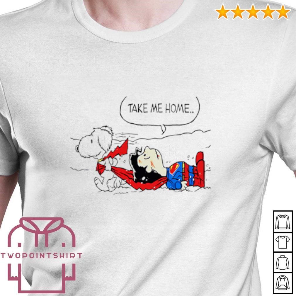 Funny Snoopy and Charlie Brown Superhero take me home shirt